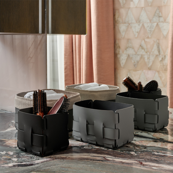 Корзинка ADJ Mini Bottega 1013.01/03 для мелочей, 12x12xH13 см, черный/серый