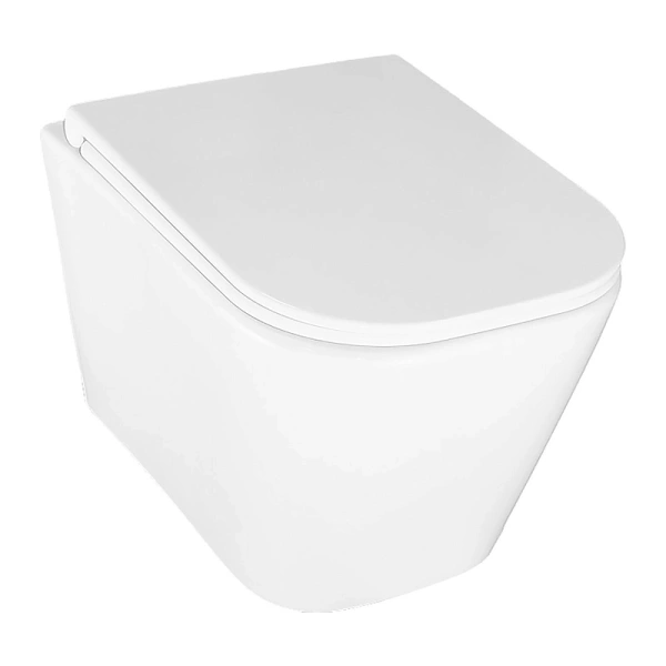 унитаз azario esconda az-2805e подвесной, безободковый, с сиденьем микролифт, слив "торнадо", 49x34.5x35 см, белый