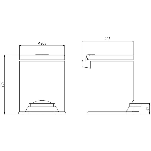 Ведро для мусора Aquatek AQ4016MB Черное матовое