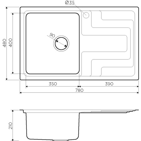 кухонная мойка нержавеющая сталь omoikiri mizu 78-1-l