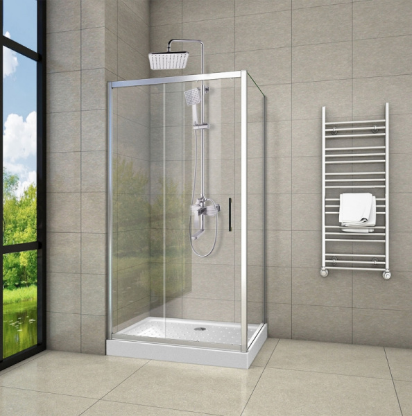 душевой уголок cerutti spa gloria 120×80 профиль хром, стекло прозрачное