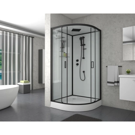 душевая кабина niagara premium 100x100 ng-6902-01 black без гидромассажа