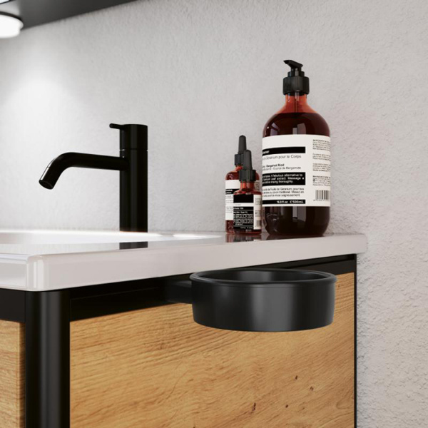 Держатель фена Burgbad Vry ACJW001, подвесной, цвет: черный матовый