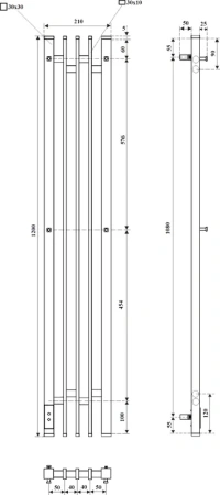 полотенцесушитель point фрея п2 pn20732gb электрический, 18x120 см, графит блеск