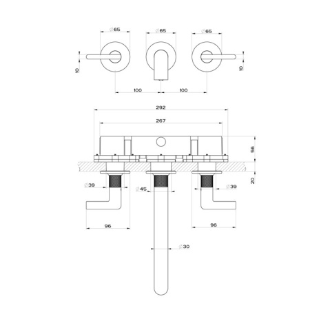 смеситель gessi inciso 58092#149 для раковины