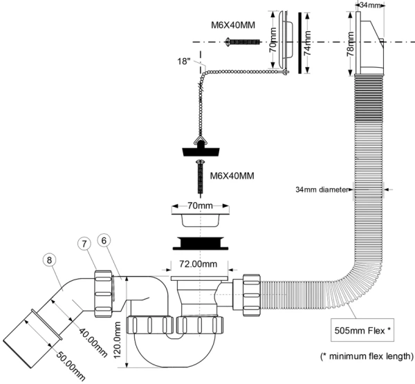слив-перелив для ванны mcalpine mrb1