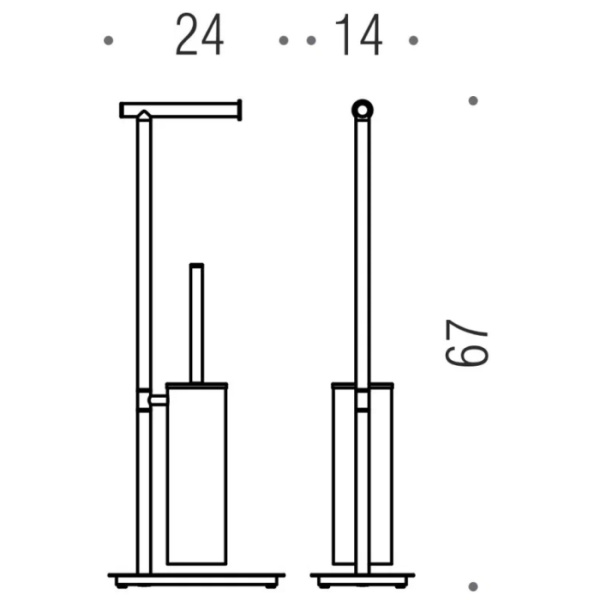 Стойка с аксессуарам Colombo Design Square B9907.HPS1 напольная, с держателем т|б, Ёршик для унитаза, PVD нержавеющая сталь
