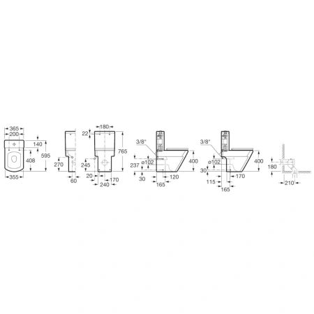 чаша напольного унитаза roca hall 342627000