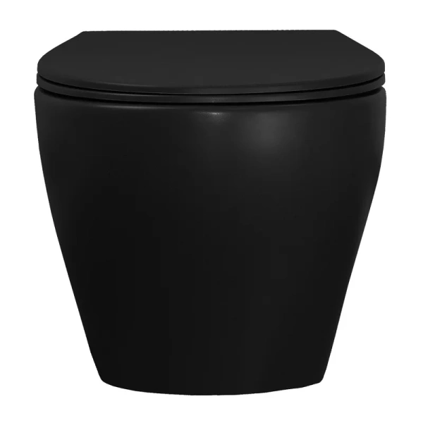 унитаз azario keras az-99046b подвесной, безободковый, с сиденьем микролифт, 52x37x36 см, черный матовый