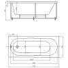 акриловая ванна aquatek оберон 170х70 obr170-0000027 без гидромассажа без панелей с каркасом (разборный) со слив-переливом