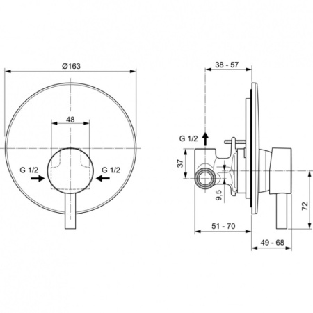 cмеситель для душа ideal standard ceraline a6940aa