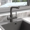 смеситель для кухни lemark comfort lm3061pgs серый шелк