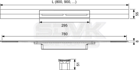 душевой лоток tecetecedrainprofile, 1000 мм, pvd polished black chrome