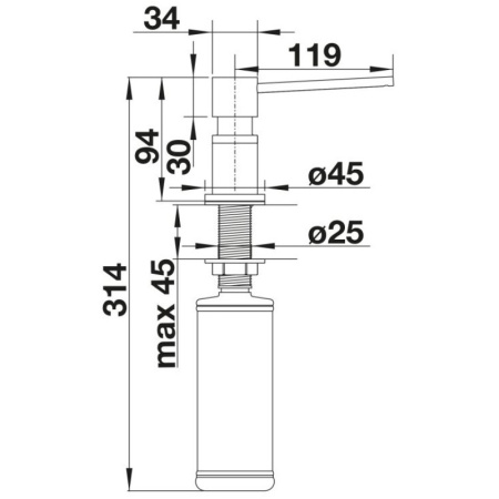 дозатор для моющего средства blanco lato 526699 золотой матовый
