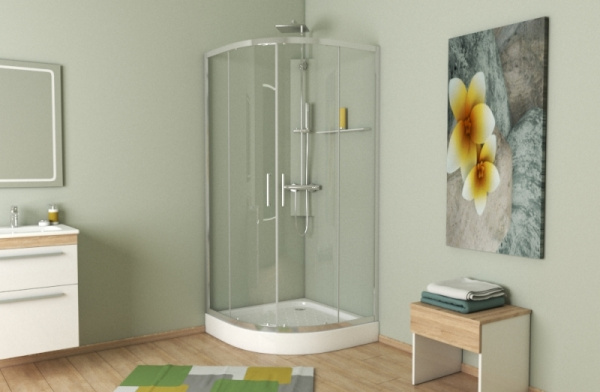 душевой уголок bravat line 90×90 bs090.1201a профиль хром, стекло прозрачное