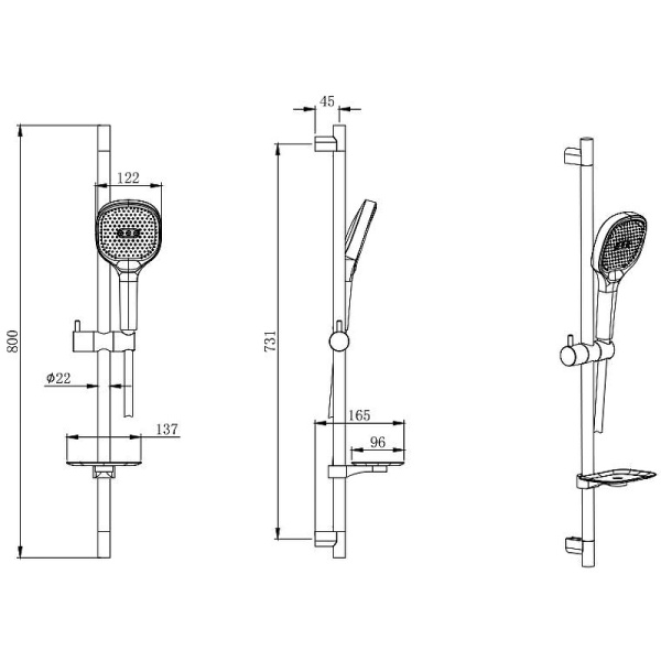 душевой гарнитур aquatek aq2021mb черный матовый