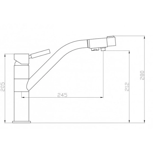 смеситель для кухни с подключением к фильтру zorg sanitary zr 401 kf- br