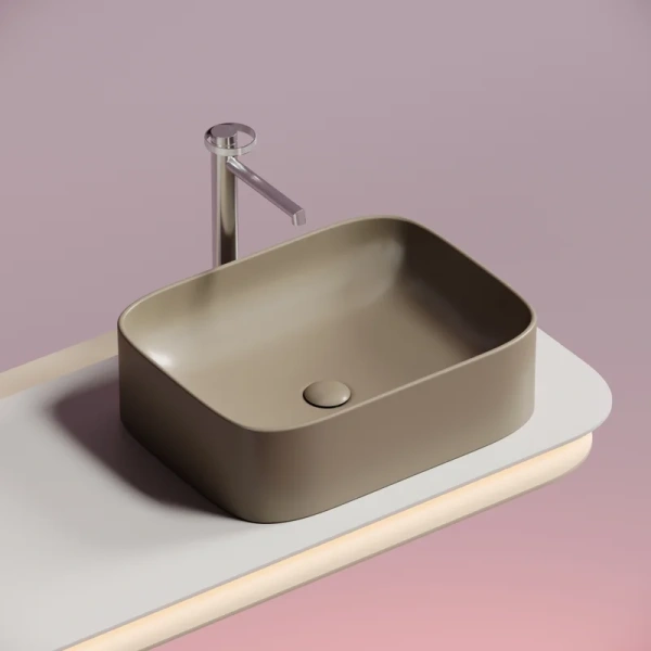 раковина ceramicanova element cn6052mc накладная, 50.5x38 см, капучино матовая