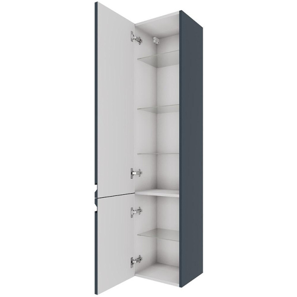 шкаф пенал aquatek вега 35 l aq70035l-mg подвесной серый матовый