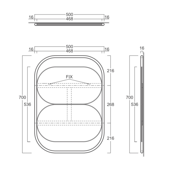 зеркало настенное simas wave was02 nero matt из 2 овальных зеркал 50х70 см, цвет: черный матовый