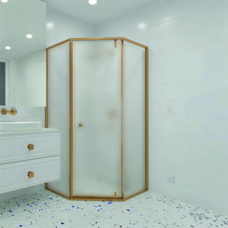 Душевой уголок RGW Hotel HO-088-G 900x900 350608899-26 профиль цвет золото brush, стекло матовое