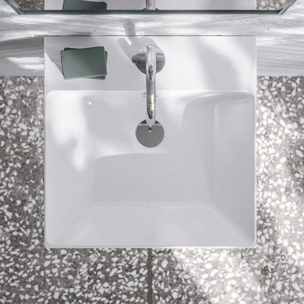 раковина catalano zero 50x50 см, с 1 отв., белый глянцевый