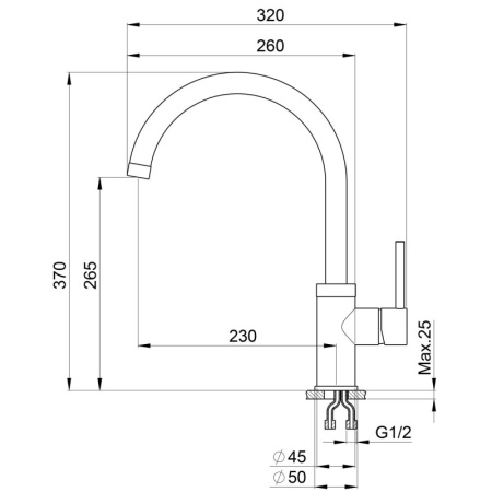 смеситель для кухни point pn3101bg светло-бежевый