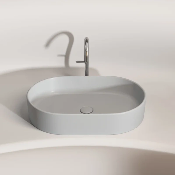 раковина ceramicanova element cn6048msg накладная, 60.8x38.5 см, серая матовая