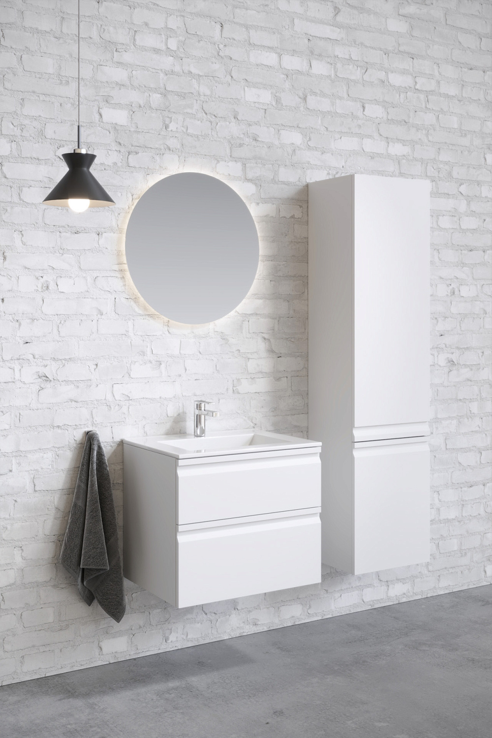 Шкаф пенал Aquatek Вега 35 R AQ70035R-MW подвесной Белый матовый