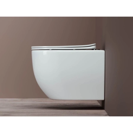 унитаз ceramicanova mia rimless cn1805 подвесной, с сиденьем микролифт, белая