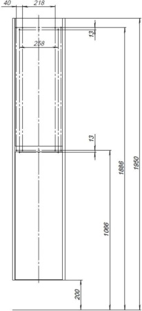 шкаф-пенал aquanet nova lite 35 дуб рустикальный