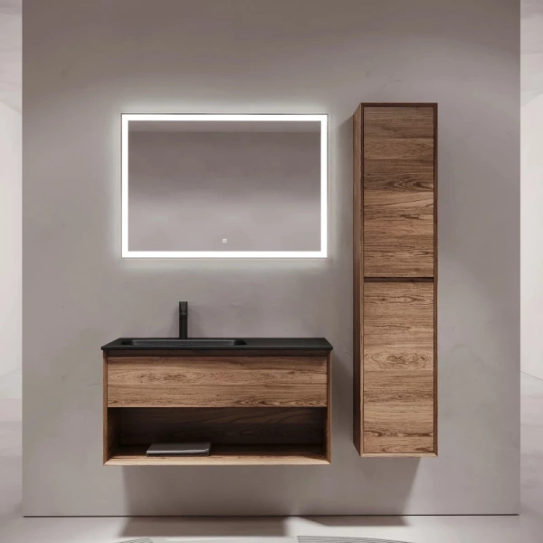 тумба под раковину sancos marmi 1.0 100 l mr1.0100lech подвесная дуб чарльстон