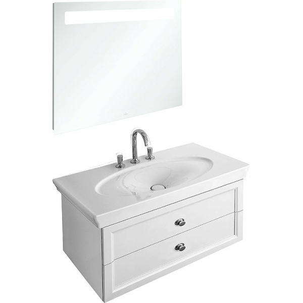 тумба под раковину villeroy & boch la belle 90x48x43.5 см a584 00 dj, подвесная, белый глянцевый