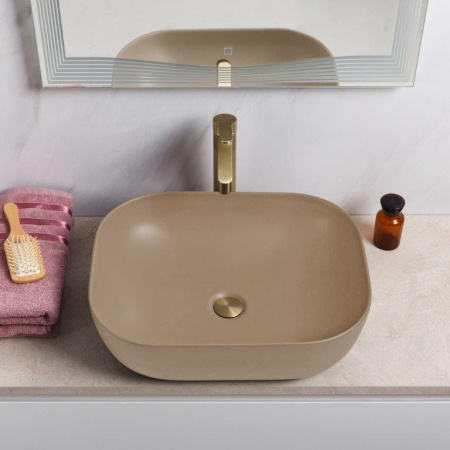 раковина-чаша belbagno 50 bb1302-h316 бежевая матовая