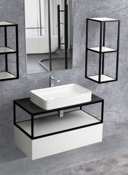 вставка на дно металлической консоли под раковину 80 cezares cadro-80-mens-nero