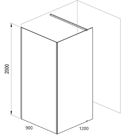душевая перегородка ravak st walk-in corner 120×90 gw1cg7c00z1 профиль хром, стекло прозрачное