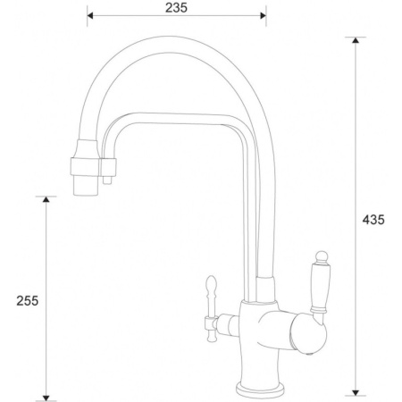 смеситель для кухни zorg sanitary zr 342-8 yf