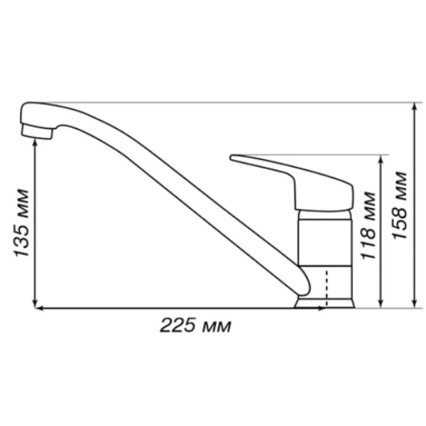 смеситель для кухни акватон аркос 1ax001fcxx280