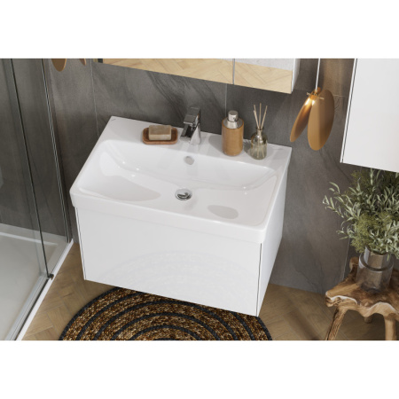 тумба с раковиной белый глянец/белый матовый 70,5 см акватон асти 1a2630k0ax2b0