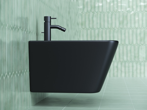 биде ceramicanova metric cn3008mb подвесное, черное матовое