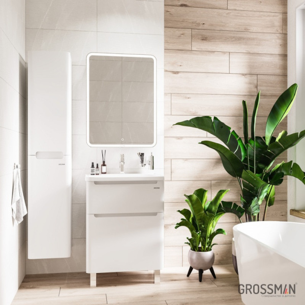 тумба под раковину grossman адель 106007 60 напольная, белый