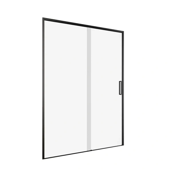 душевая дверь в нишу aquanet pleasure evo ae65-n130-bt профиль матовый черный, стекло прозрачное