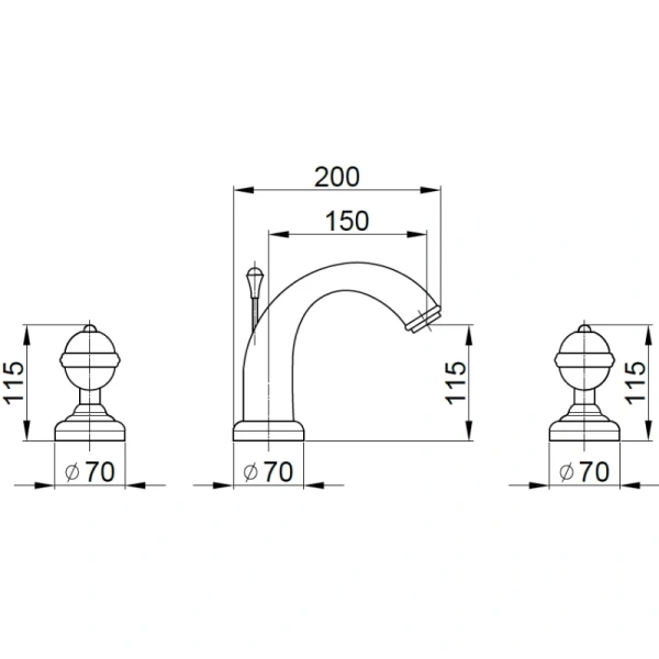 смеситель для раковины migliore cristalia swarovski ml.crs-3712.br