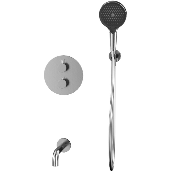 смеситель для ванны whitecross y brushed nickel yset10topnib с термостатом брашированный никель