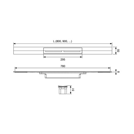 душевой лоток tece drainprofile 671200 120 см, сатин