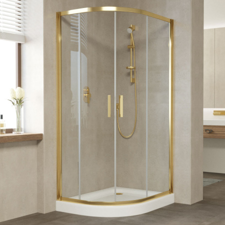 Душевой уголок Vegas Glass ZS-F 90*80 09 01 профиль золото, стекло, стекло прозрачное