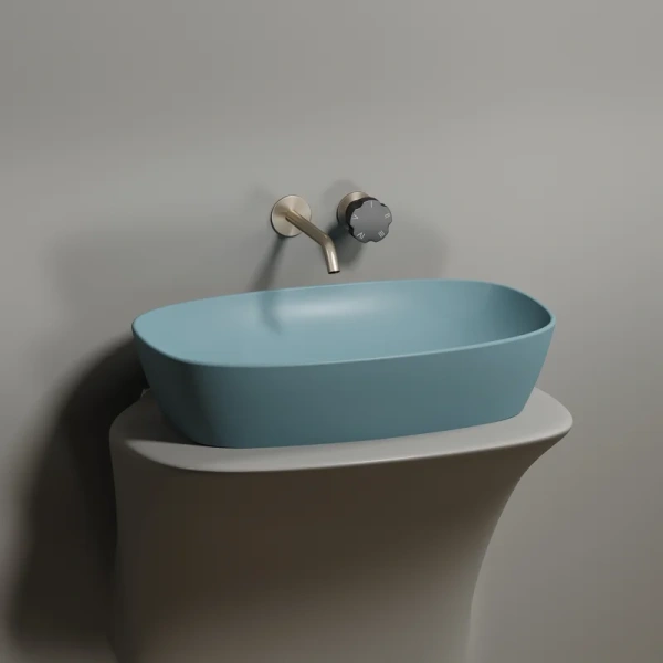 раковина ceramicanova element cn6049mlg накладная, 60x38 см, зеленая матовая