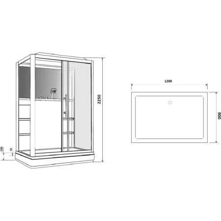 душевая кабина grossman gr-127 120x90 профиль белый стекло прозрачное