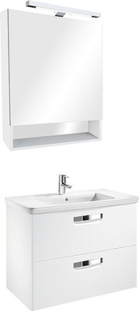 зеркальный шкаф roca gap 70 zru9302886 белый глянец