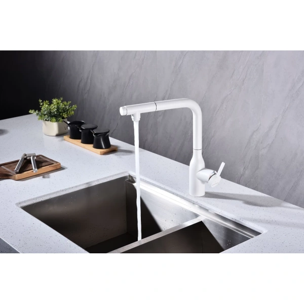 смеситель для кухни с подключением к фильтру paulmark viper vi213105-431, цвет белый